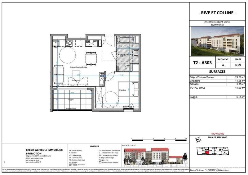 Appartement - 41 m² - 2 pièces