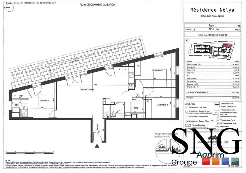 Appartement - 86 m² - 4 pièces