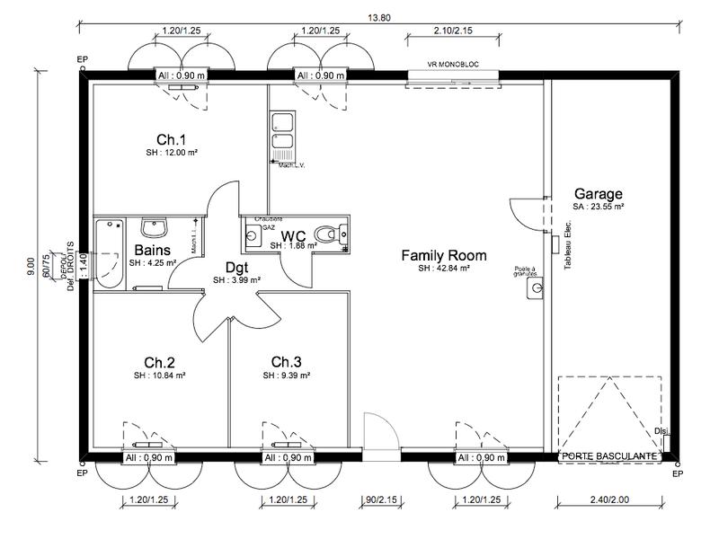 Maison - 85 m² - 4 pièces