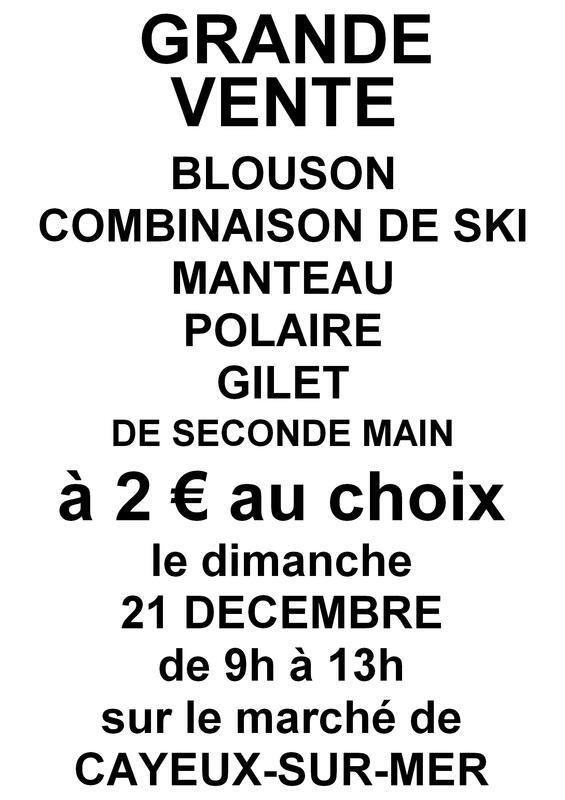 Vente de blousons à 2 euro