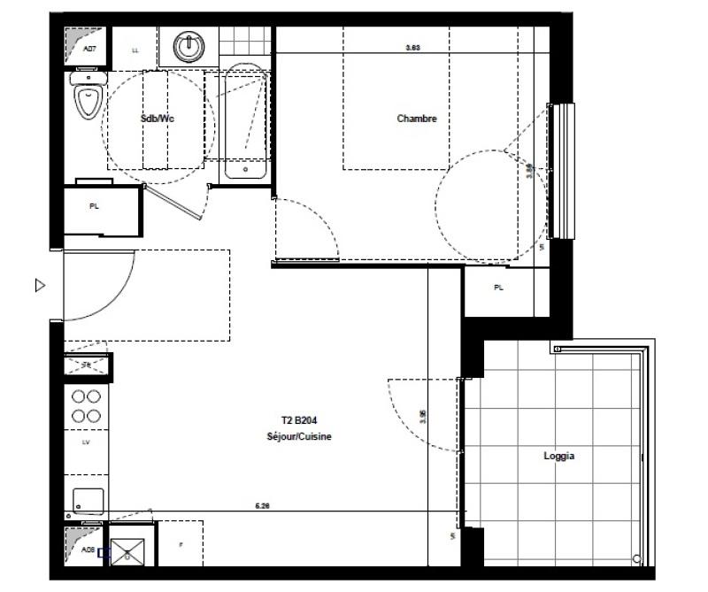 Appartement - 40 m² - 2 pièces