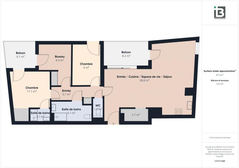 Appartement - 87 m² - 4 pièces