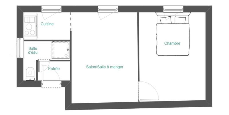 Appartement - 30 m² - 2 pièces