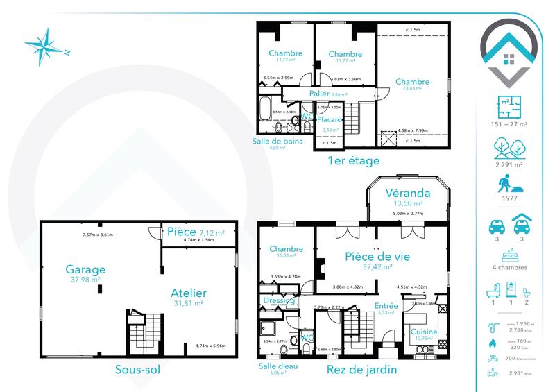 Maison - 151 m² - 6 pièces