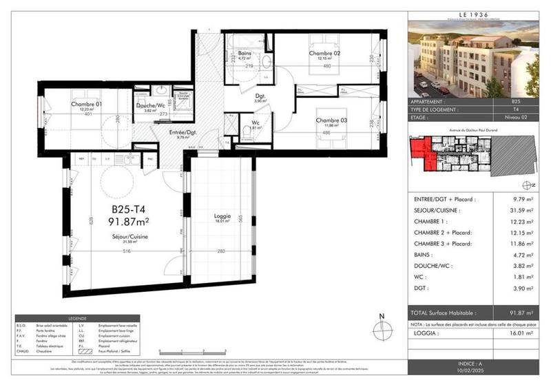 Appartement - 91 m² - 4 pièces