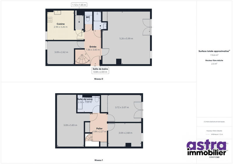 Duplex - 115 m² - 5 pièces