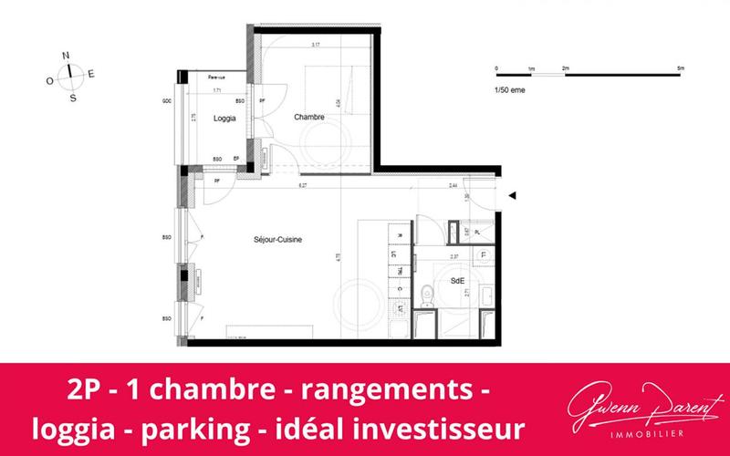 Appartement - 52 m² - 2 pièces