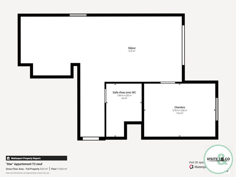 Appartement - 46 m² - 2 pièces