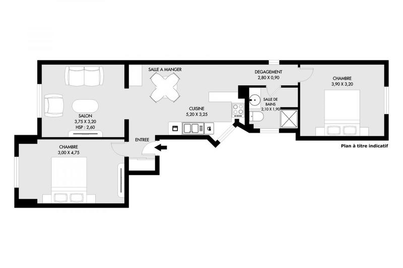 Appartement - 61 m² - 3 pièces