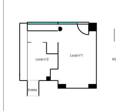 Bureau - 35 m² - 2 pièces