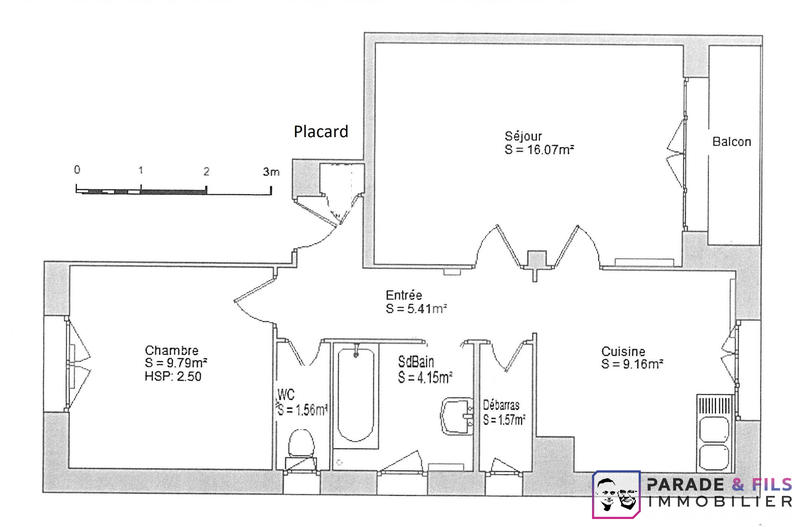 Appartement - 47 m² - 2 pièces