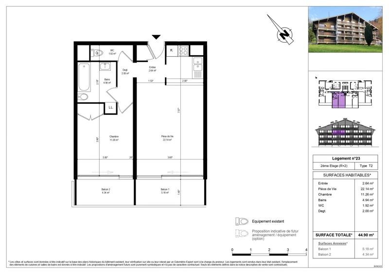 Appartement - 44 m² - 2 pièces
