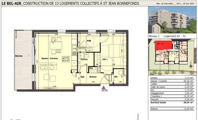 Appartement - 54 m² - 2 pièces