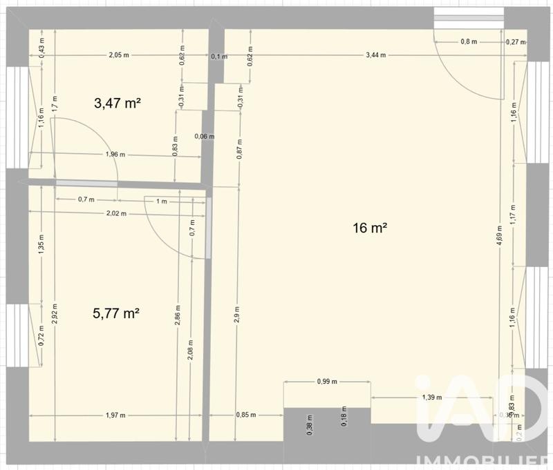 Appartement - 25 m² - 2 pièces