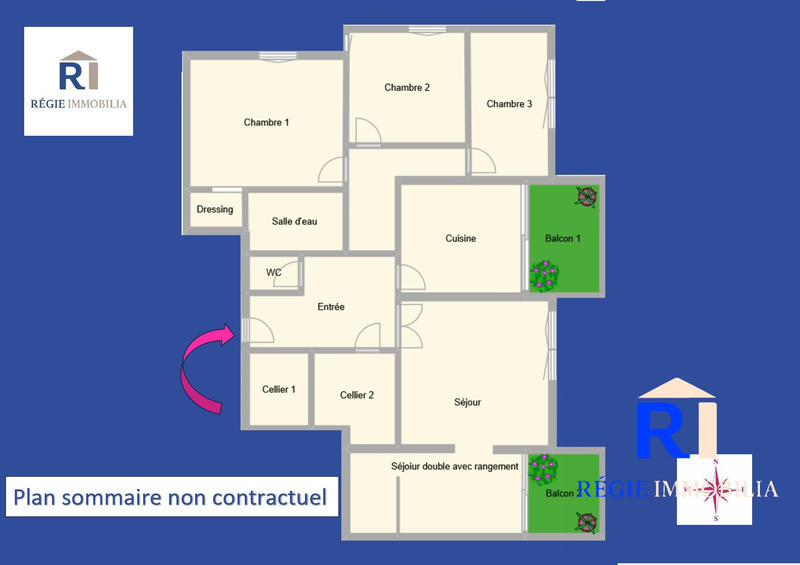 Appartement - 97 m² - 5 pièces