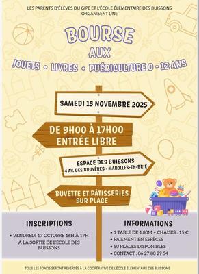 Bourse aux jouets, livres et puériculture