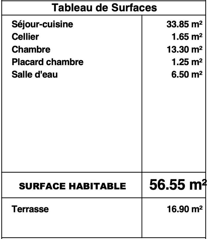 Appartement - 57 m² - 2 pièces