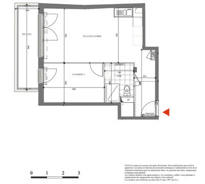 Appartement - 40 m² - 2 pièces