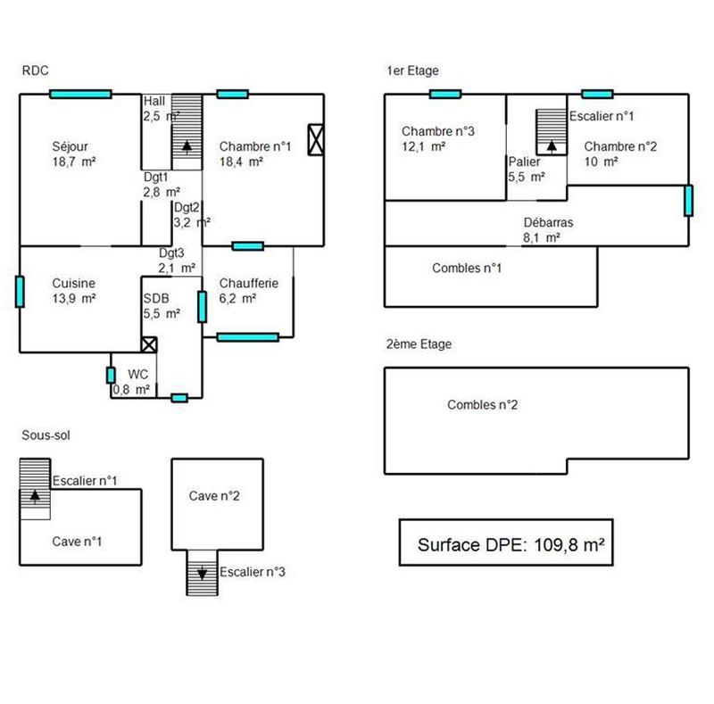 Maison de village - 110 m² - 8 pièces