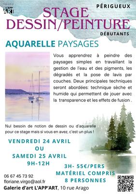 Stage dessin-peinture : Aquarelle - Paysages  par Floriane Virgo