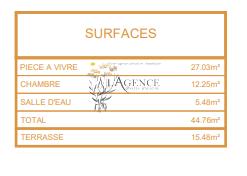 Appartement - 45 m² - 2 pièces