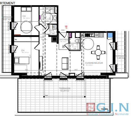 Appartement - 83 m² - 3 pièces