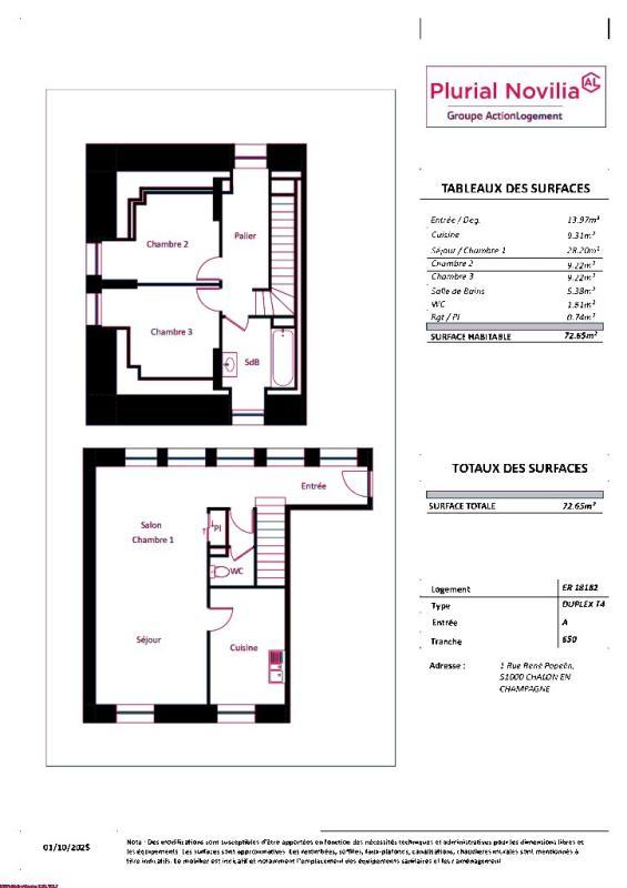 Duplex - 77 m² - 4 pièces