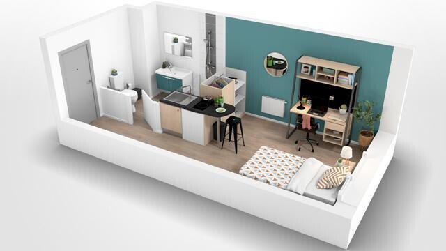 Appartement - 18 m² - 1 pièce