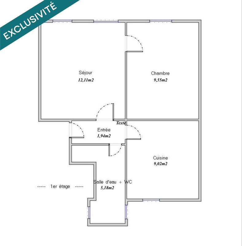 Appartement - 38 m² - 2 pièces
