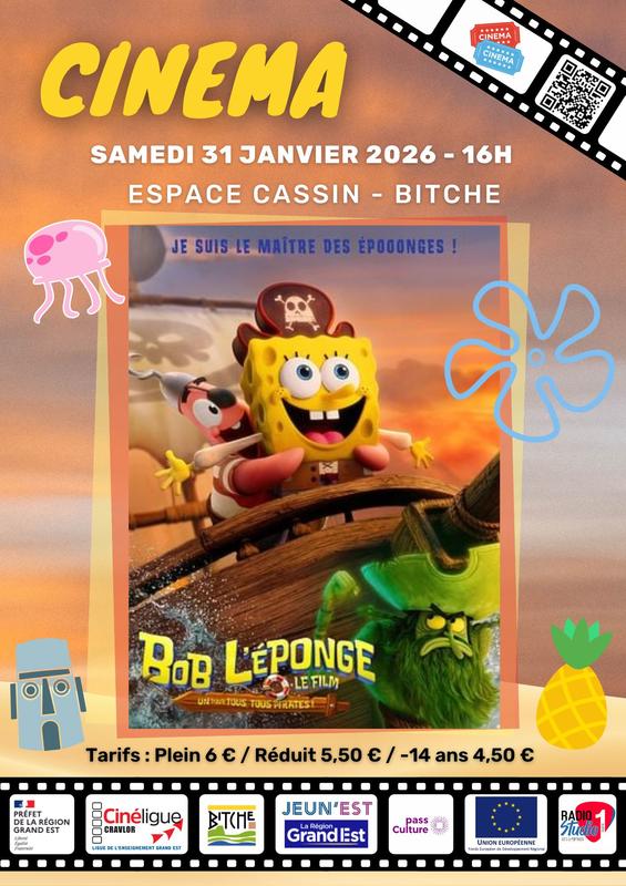 Cinéma à l'espace Cassin - 'Bob l'éponge le film : un pour tous, tous pirates'