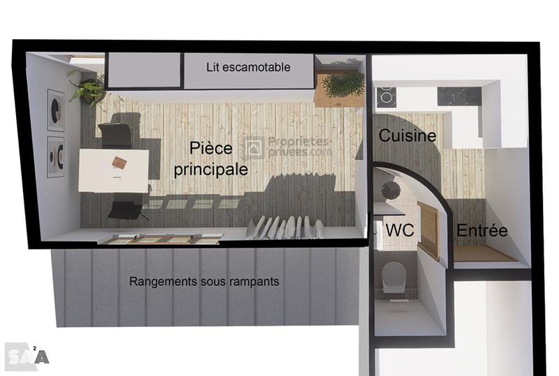 Appartement - 14 m² - 1 pièce