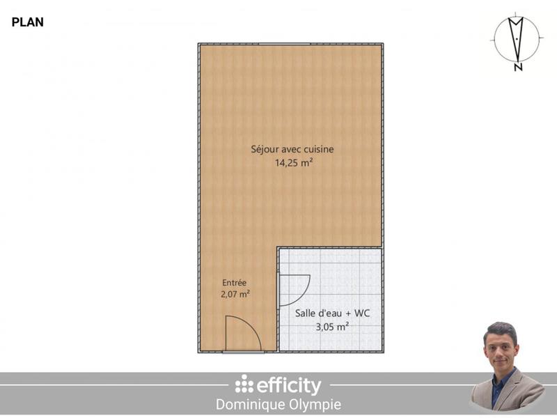 Appartement - 20 m² - 1 pièce