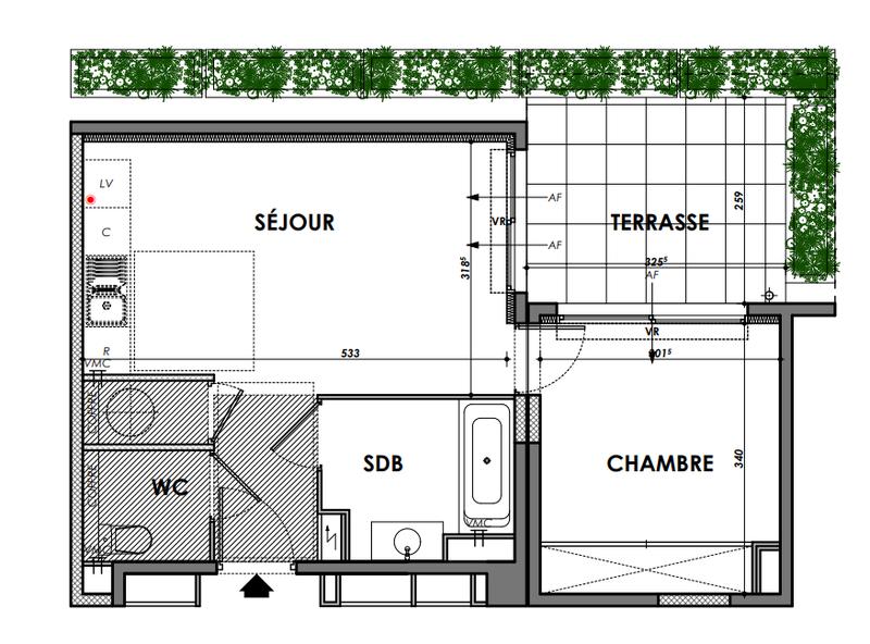 Appartement - 38 m² - 2 pièces