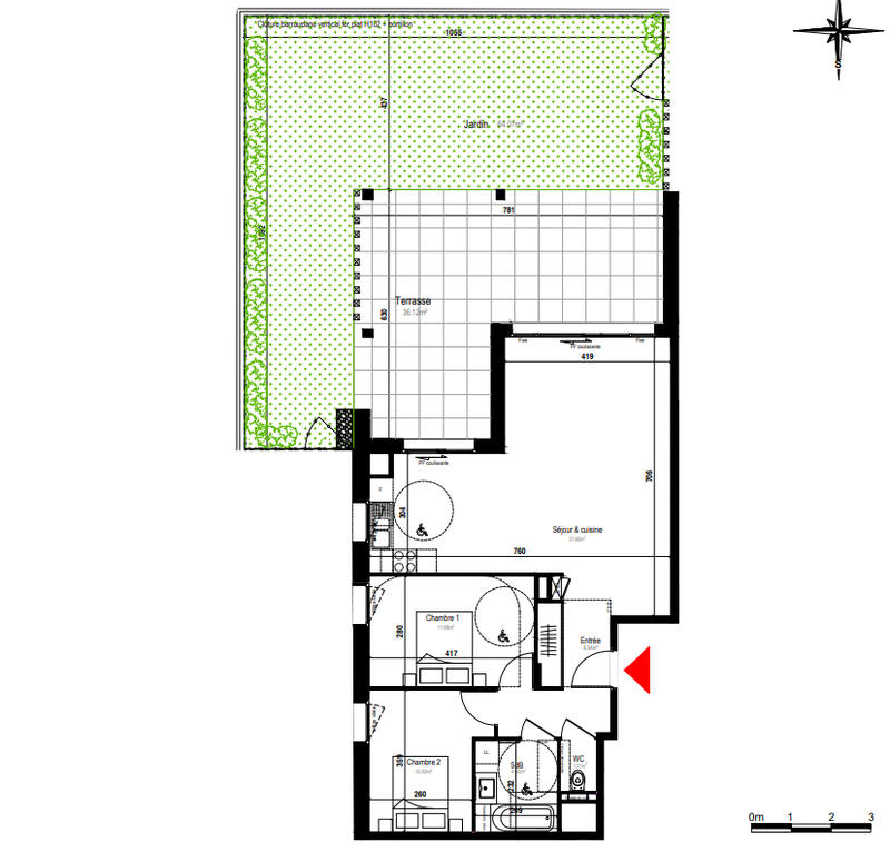 Appartement - 72 m² - 3 pièces