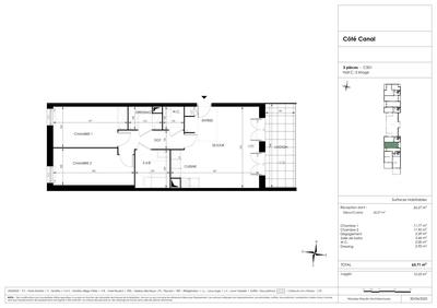 Appartement - 66 m² - 3 pièces