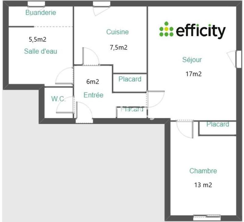Appartement - 50 m² - 2 pièces