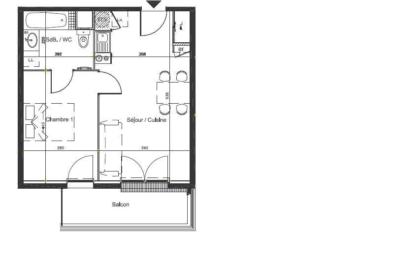 Appartement - 38 m² - 2 pièces