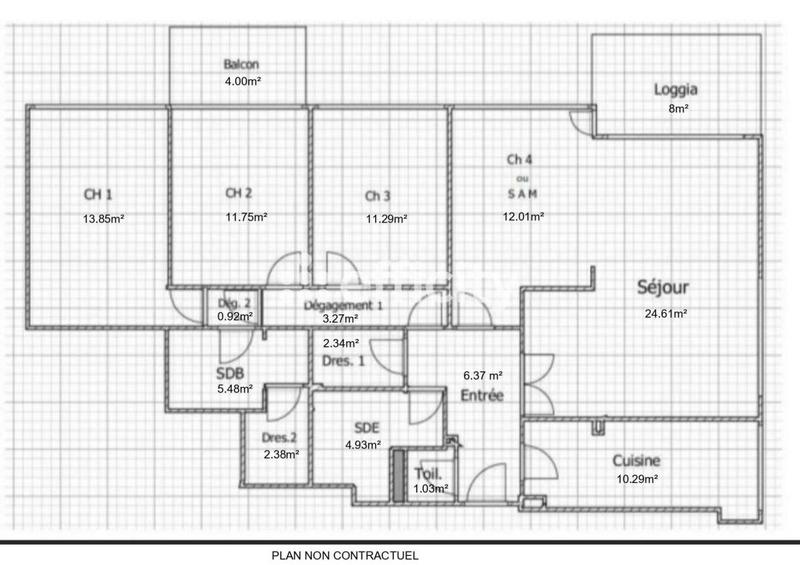 Appartement - 110 m² - 4 pièces