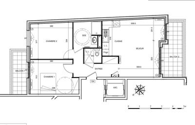 Appartement - 64 m² - 3 pièces