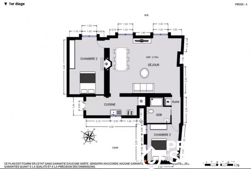 Appartement - 74 m² - 3 pièces