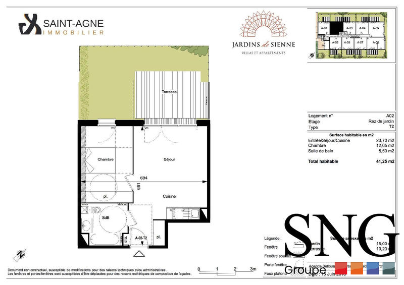 Appartement - 41 m² - 2 pièces