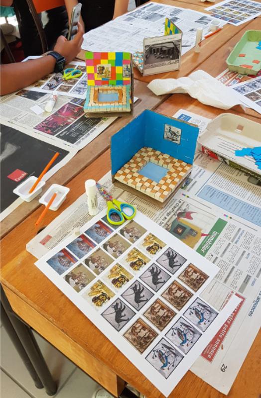 Atelier préhistoire : maquette d'hypocauste et décoration chez les Romains