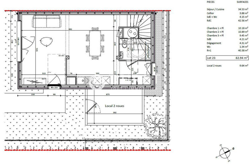 Maison - 83 m² - 5 pièces