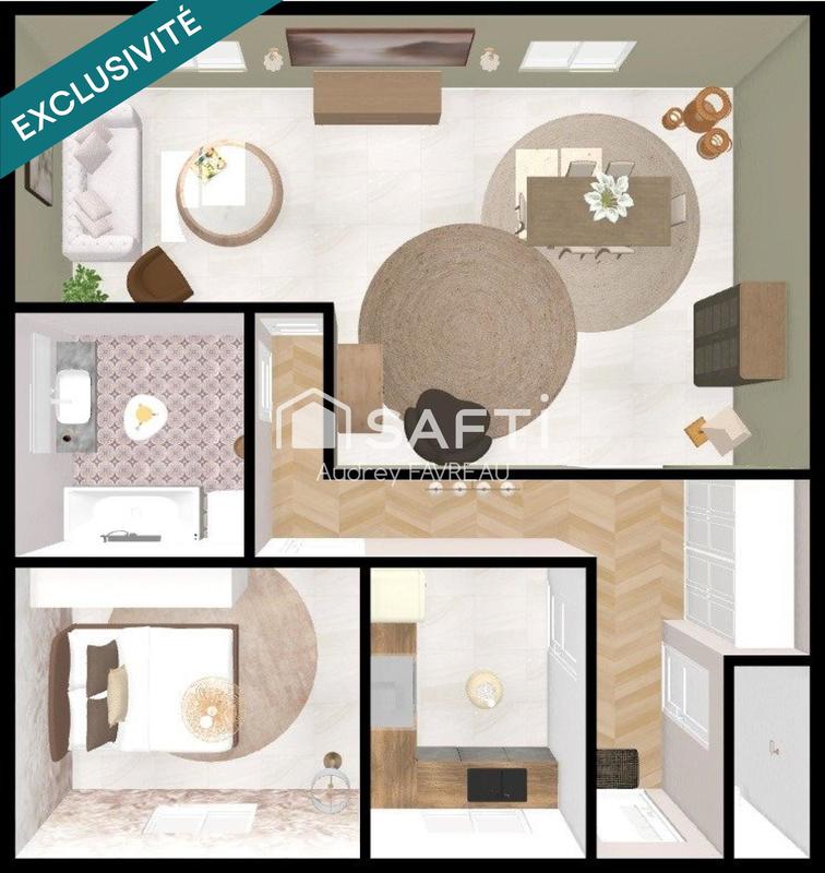 Appartement - 55 m² - 2 pièces