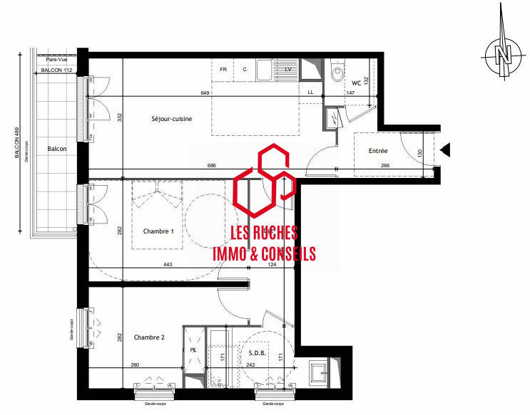 Appartement - 60 m² - 4 pièces
