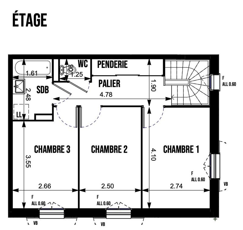 Maison traditionnelle - 84 m² - 4 pièces