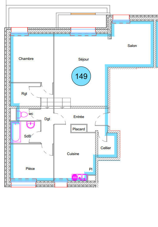 Appartement - 81 m² - 3 pièces
