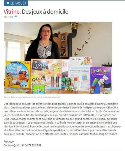 Corinne Oika Oika Jeux et loisirs créatifs à domicile