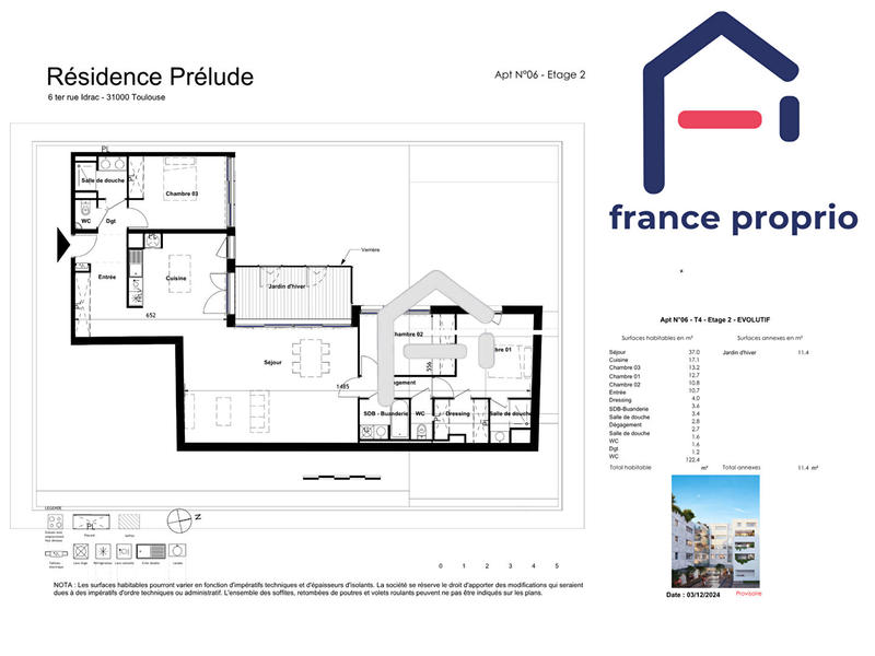 Appartement - 123 m² - 4 pièces