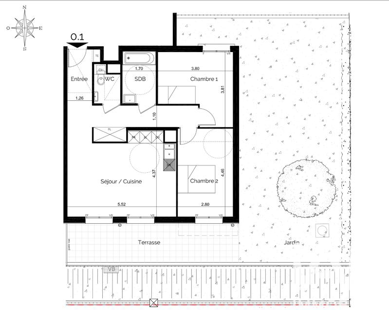 Appartement - 66 m² - 3 pièces
